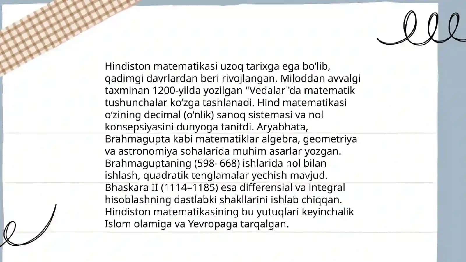 Matematikaning rivojlanish davrlari 4