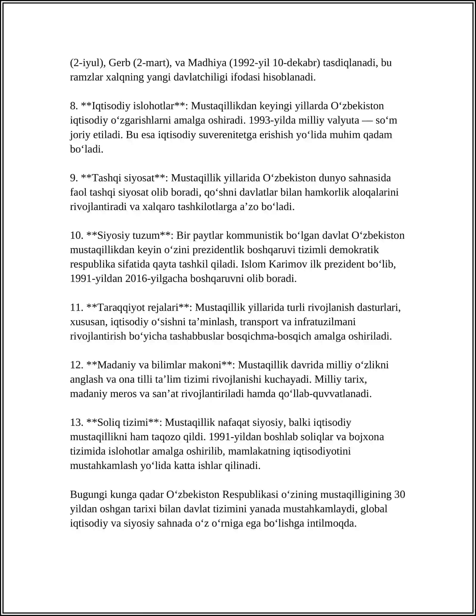 OʻZBEKISTON RESPUBLIKASINI TASHKIL TOPISHI 4