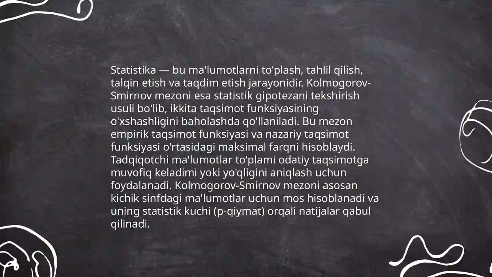 Kolmogor-Smirnov mezonini kirish 4