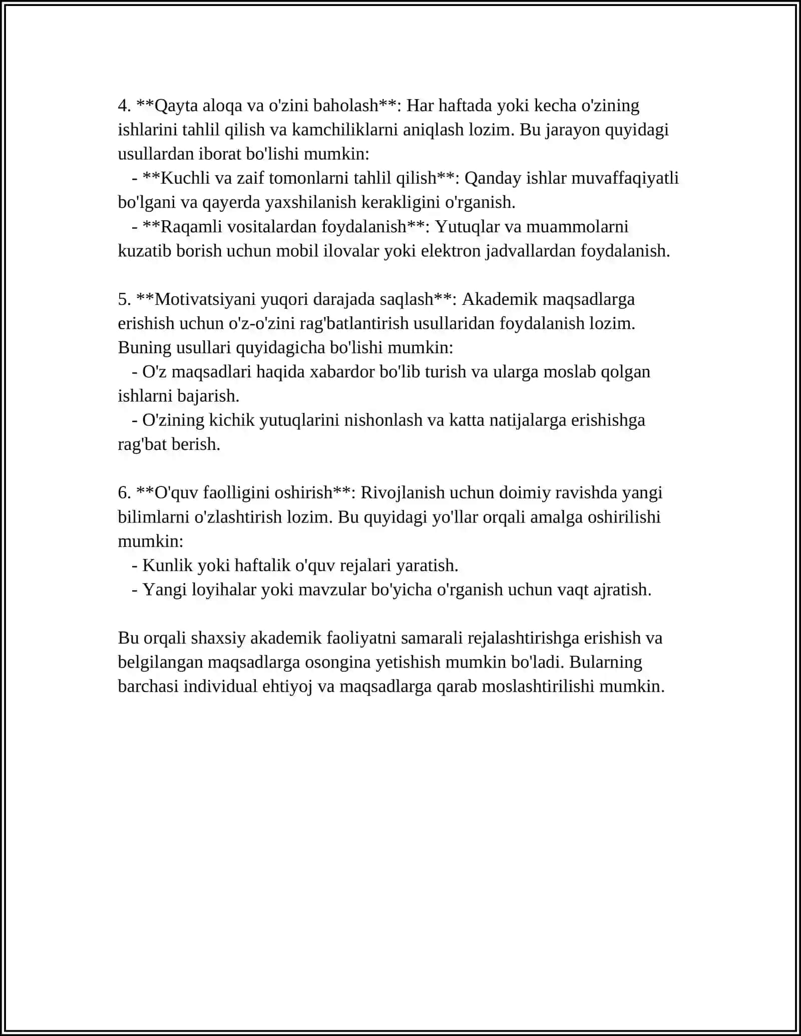 SHAXSIY AKADEMIK FAOLIYATI VA UNI TASHKIL QILISH VOSITALARI 4