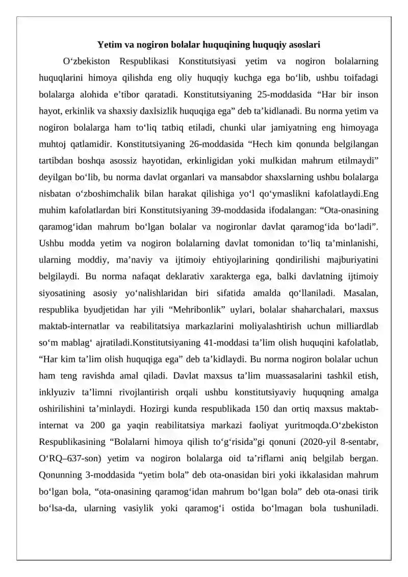 Yetim va nogiron bolalar huquqi 4