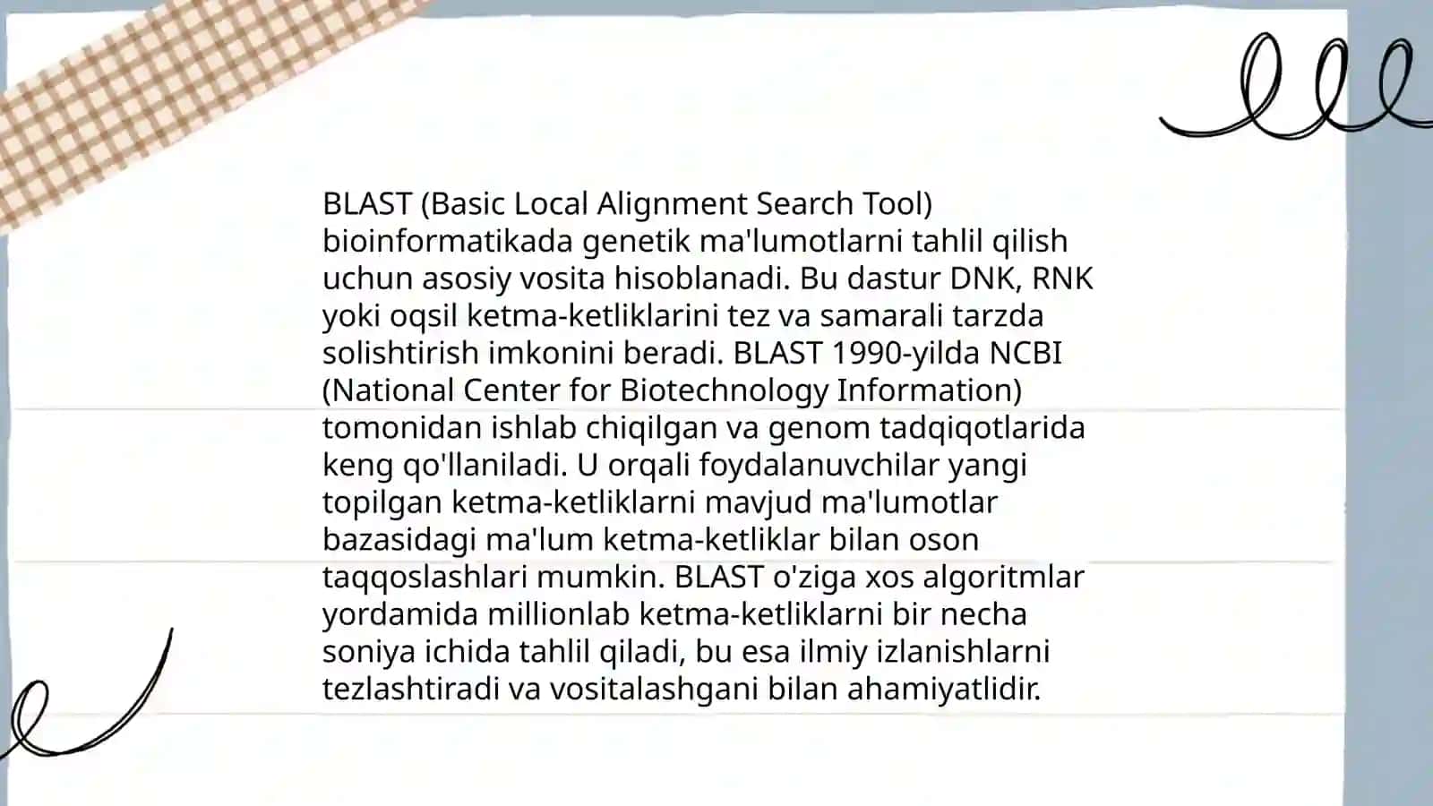 Oqsil oilalari va BLAST pda ishlash 4