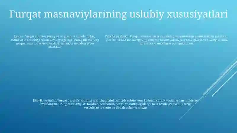 Furqat Masnaviylari Tahlili 4