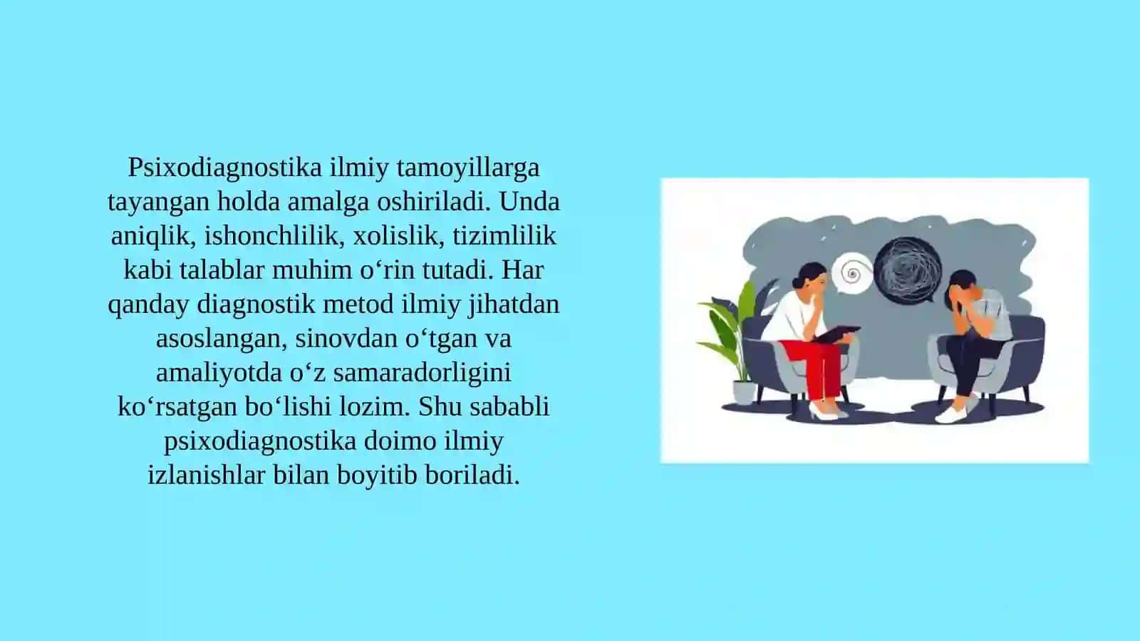 Psixodiognostikaning umumiy tamoyillari va psixodiagnostik metodlar 4