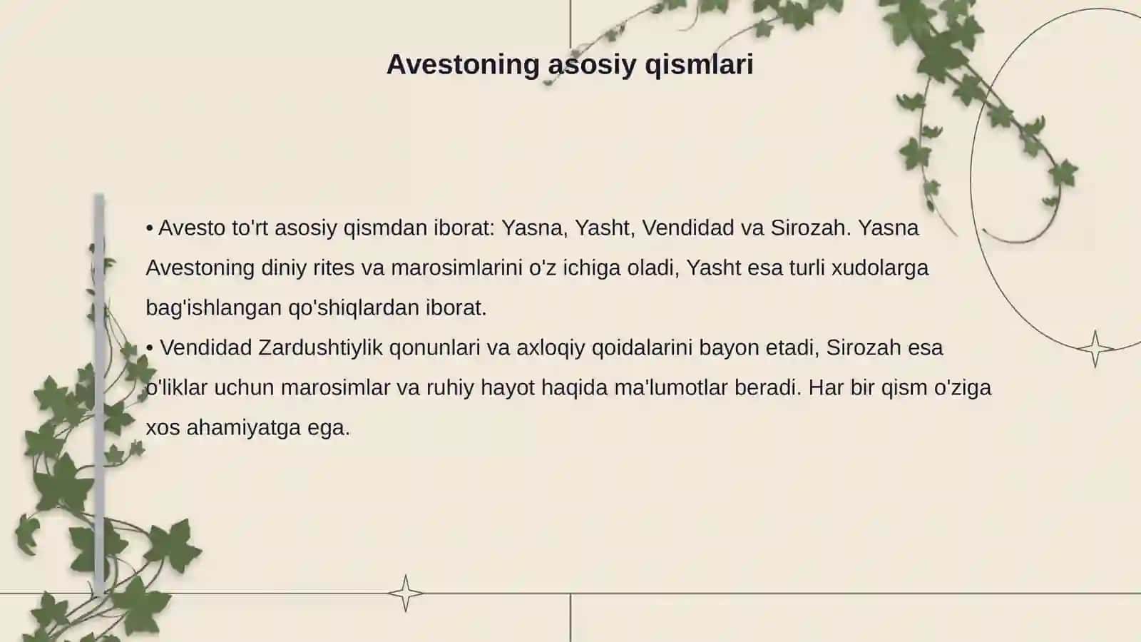 Avesto va Zardushtiylik Tarixi 4