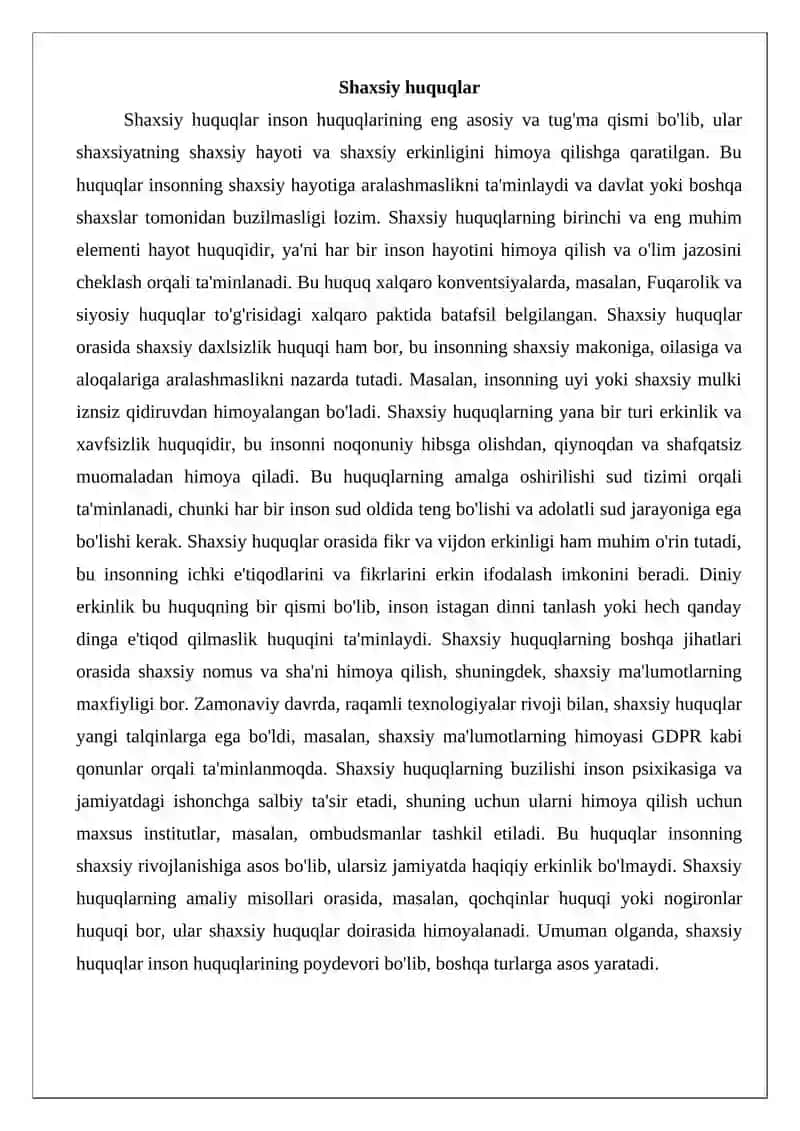 Inson huquqining kafolatlari 4