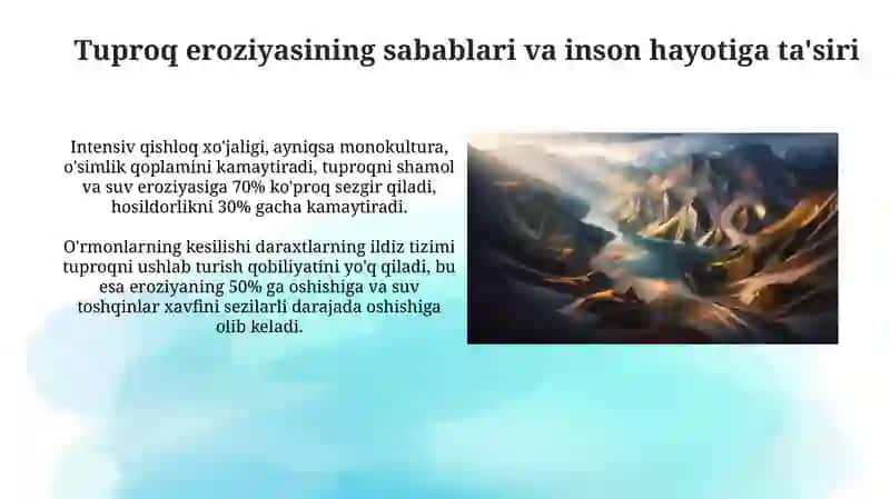 Tuproq eroziyasining oqibatlari 4