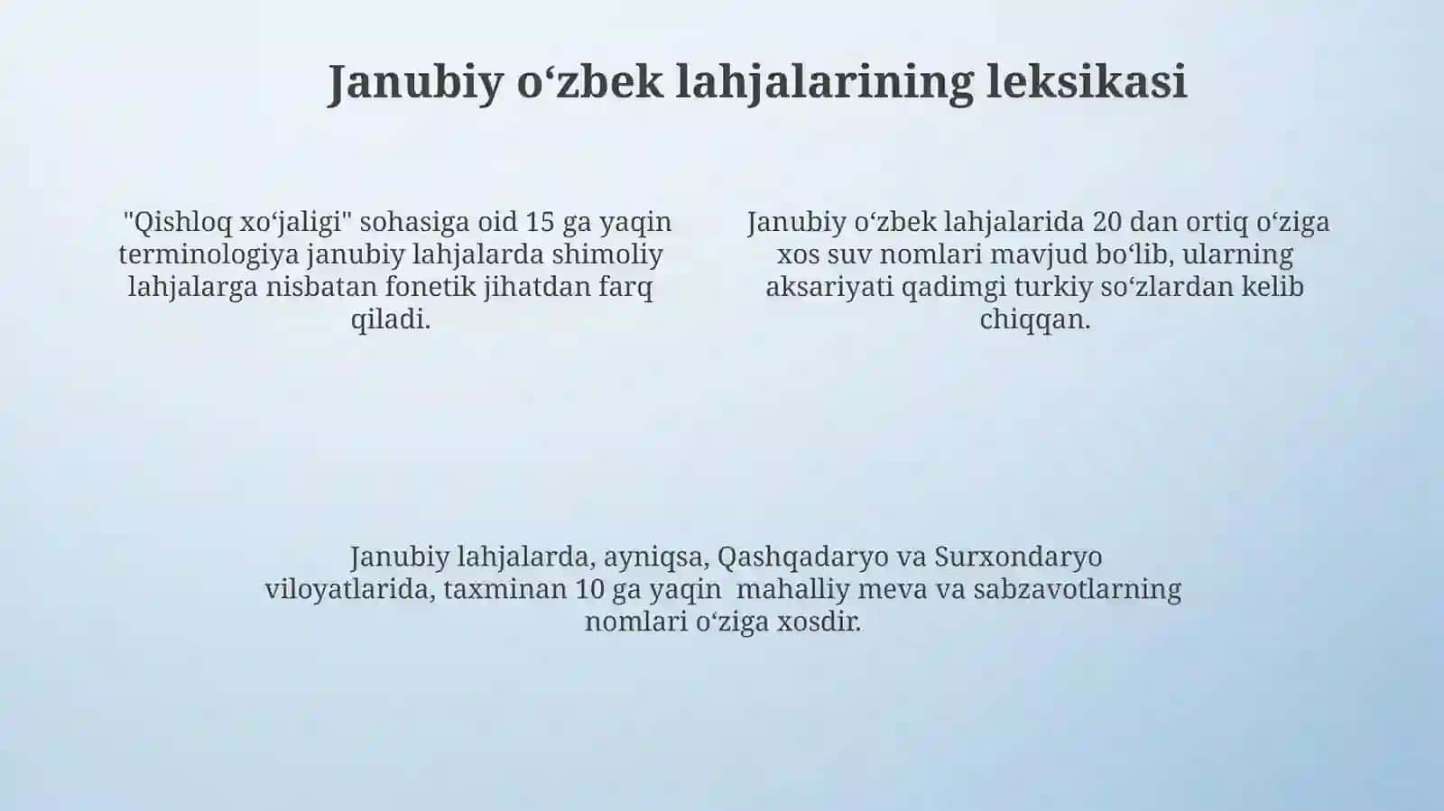O'zbek shevalarining leksik xususiyatlari 4