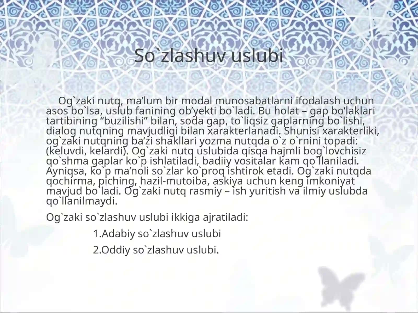 Adabiy til va so'zlashuv tili 4