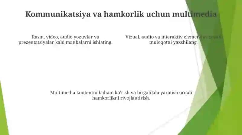 Multimediali vositalardan foydalanish 4