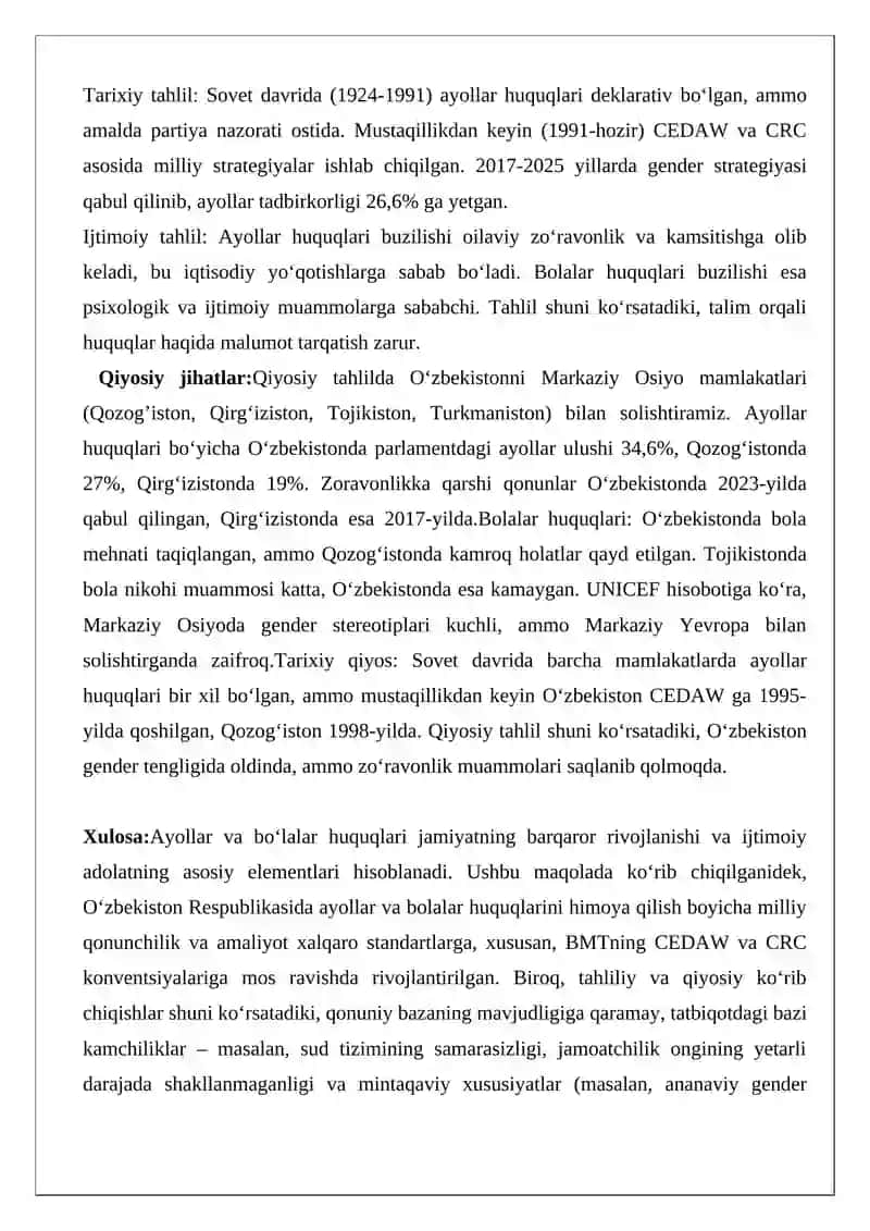 Ayollar va bolalar huquqlari 4