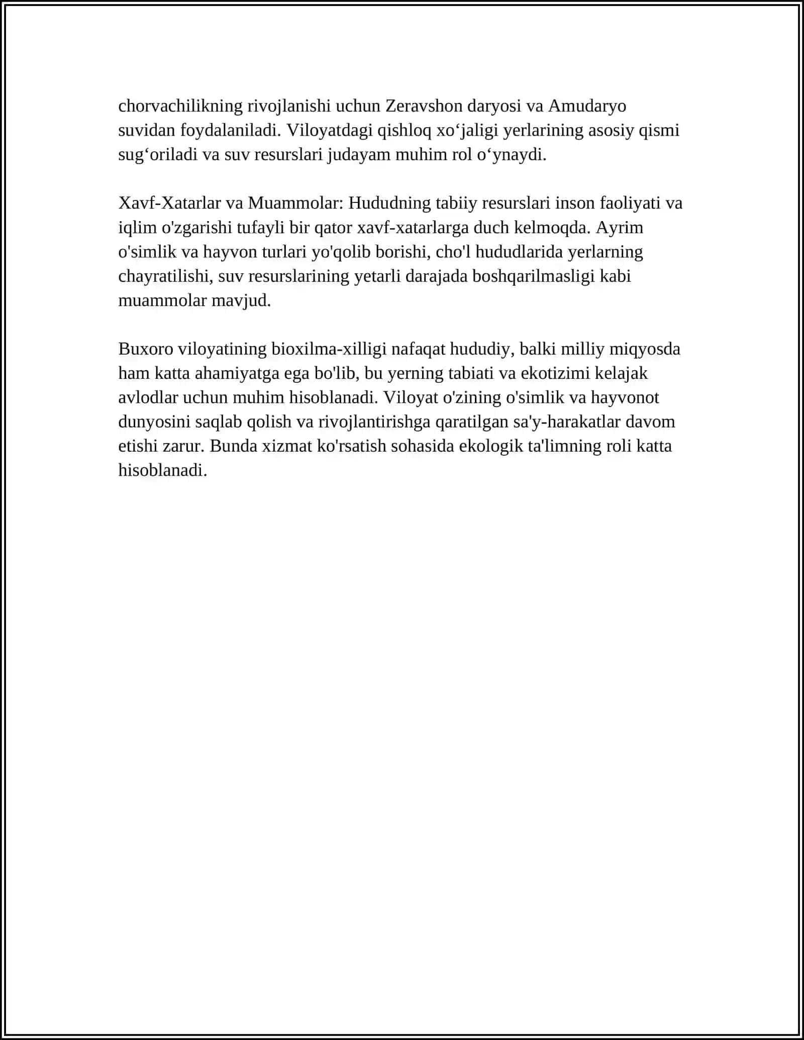 Buxoro Viloyati Tabiatini Muhofaza Qilish 4