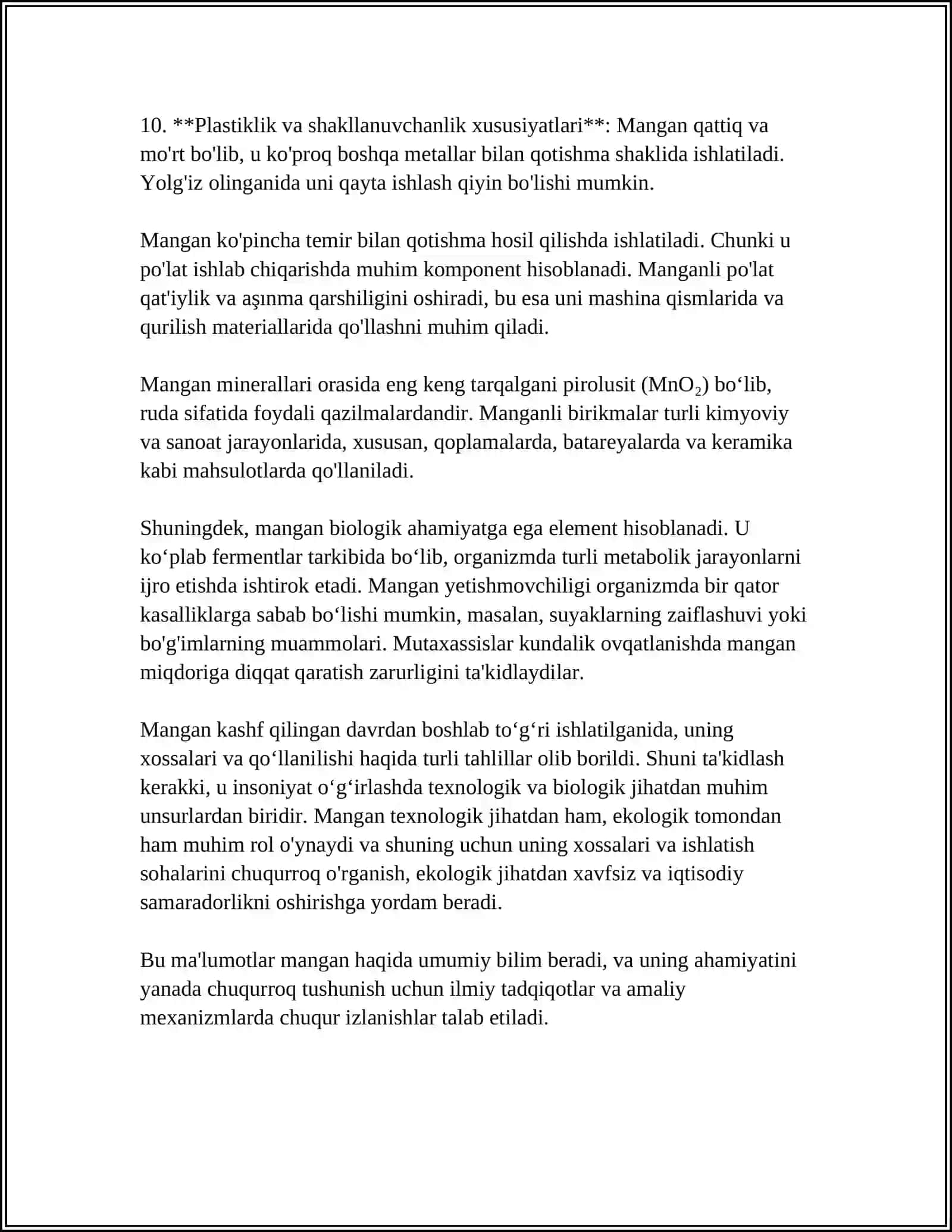 MARGANESNING XOSSALARI 4