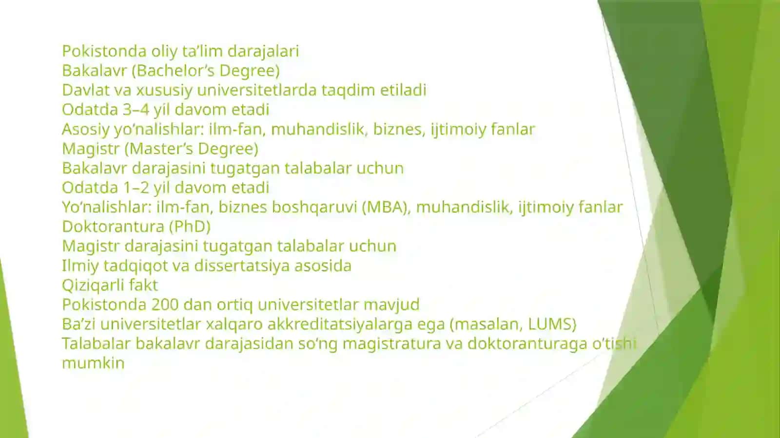 Pokistonning Ijtimoiy Sohalari 4