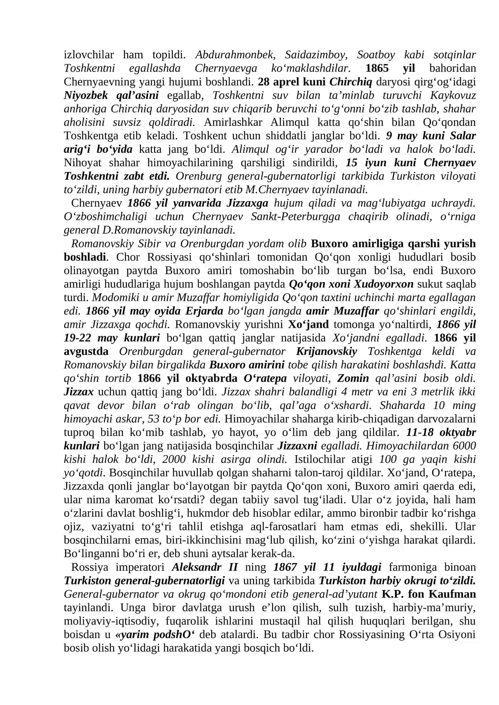 O’zbek xonliklarining Rossiya imperiyasi tomonidan bosib olinishi 4
