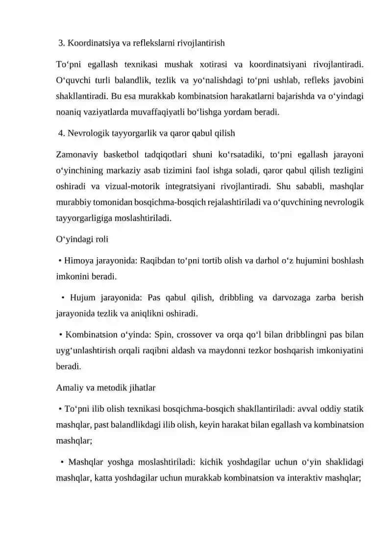 Basketbol o’yinida To‘pni ilib olish texnikasi 4