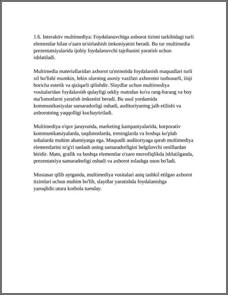 MULTIMEDIADAN AXBOROT TA'MINOTIDA FOYDALANISH. SLAYD 4