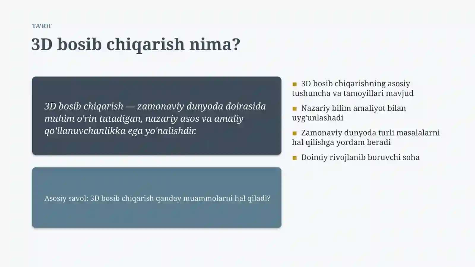 ZAMONAVIY DUNYODA 4