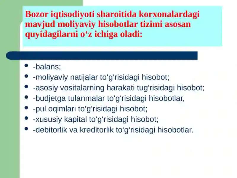 Korxona moliyaviy holati tahlili 4