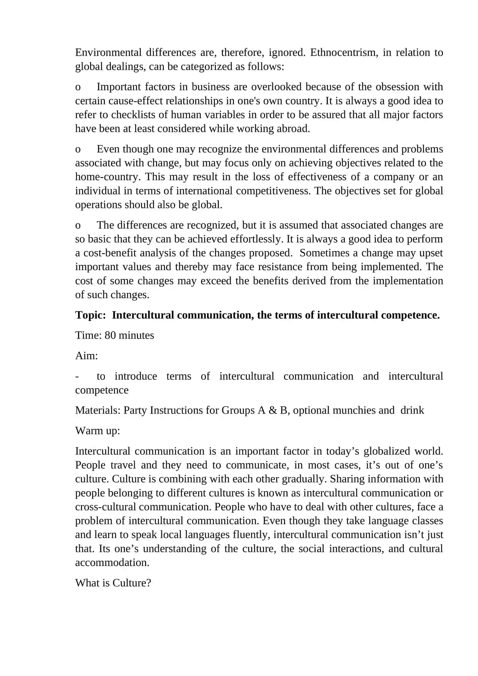 Notions of culture in intercultural communication 4