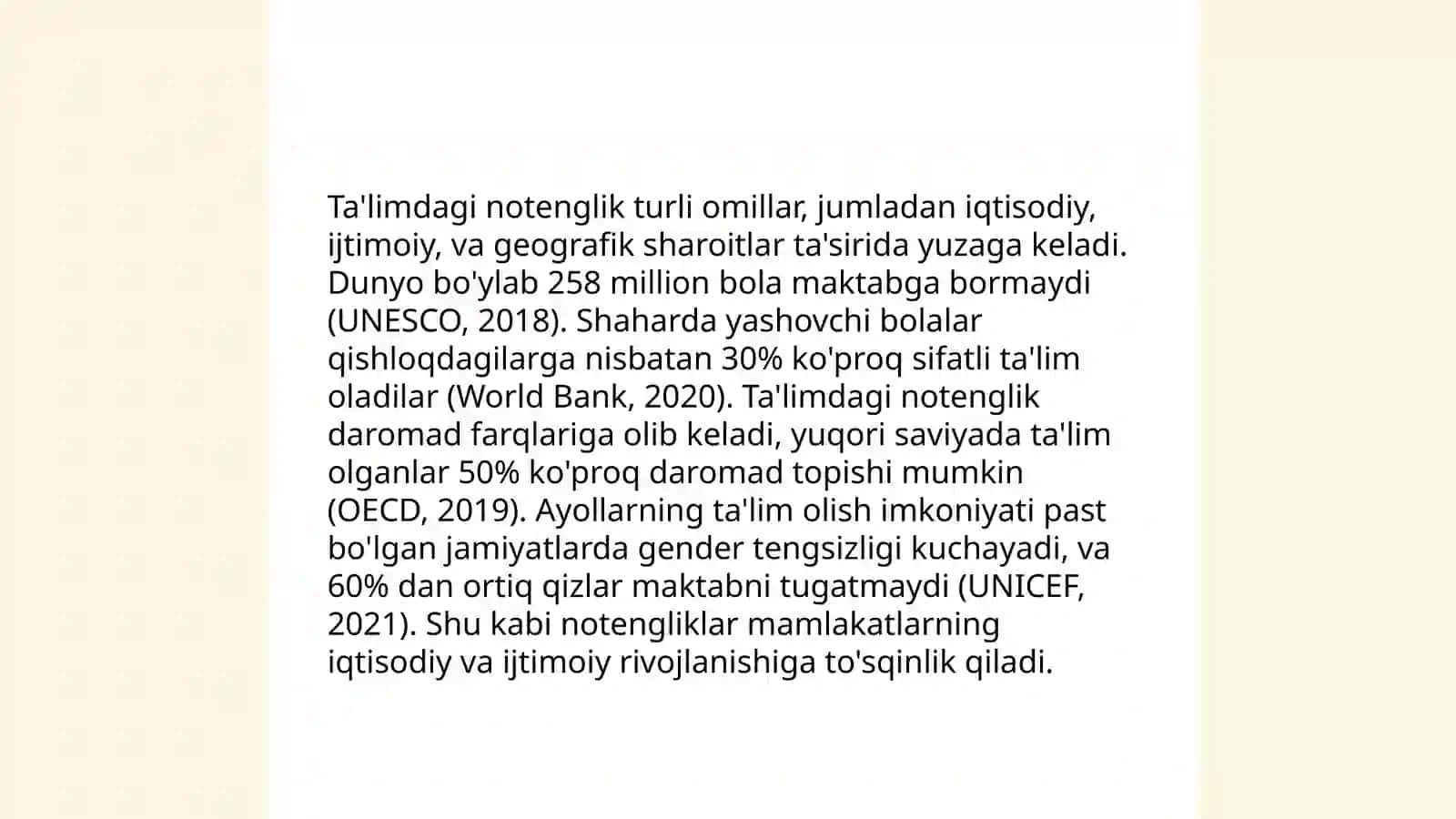 Ijtimoiy notenglik muammolar va yechimi 4