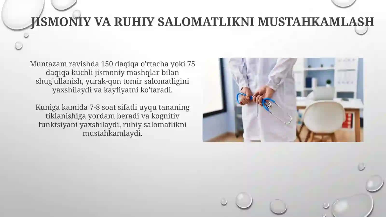 Shaxsiy va kasbiy sog’lomlashtirish qoidalari 4