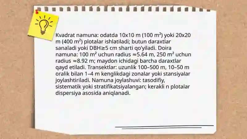 O‘rmon, undagi daraxtlar sonini aniqlash 4