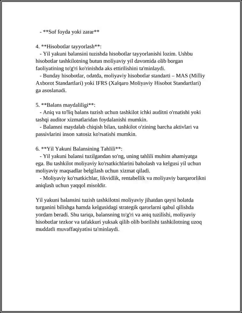 Yil yakuni balansini tuzish 4