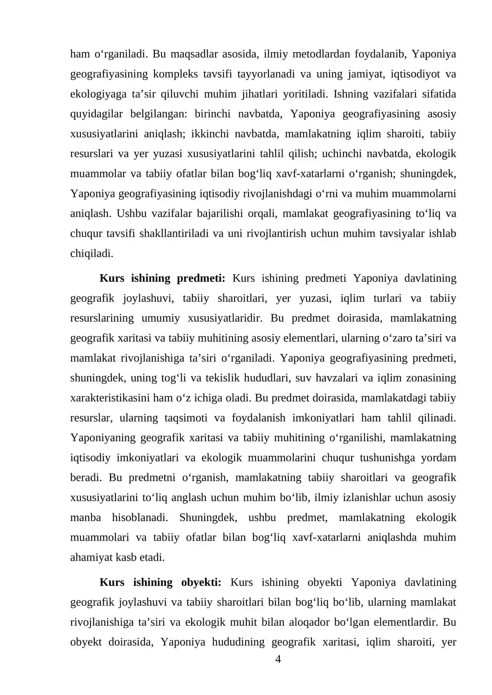 JAHON GEOGRAFIYASI FANIDAN TAYYORLAGAN KURS ISHI 4