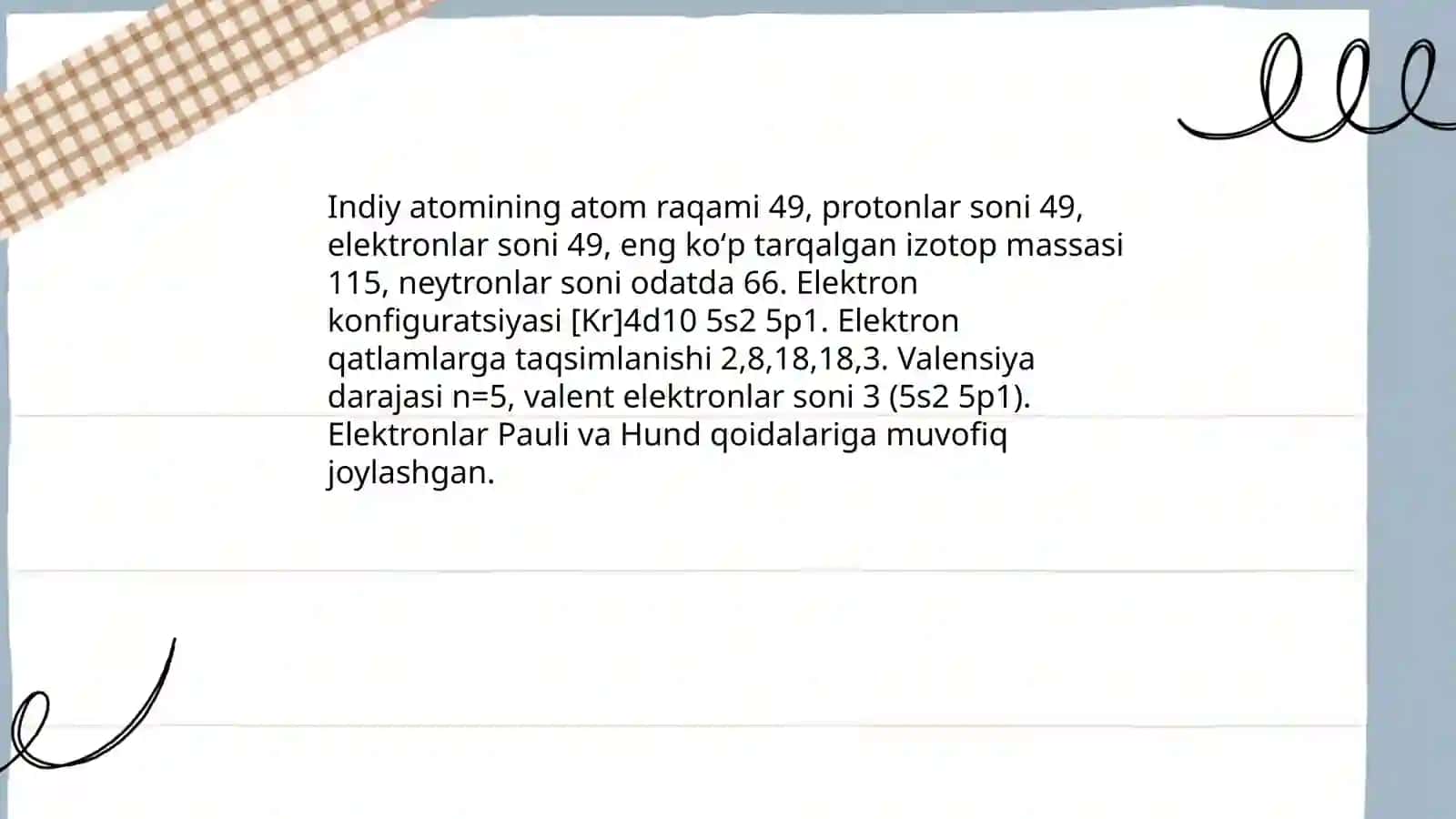 III A guruh elementlari bor alyuminiy indiy taliy 4