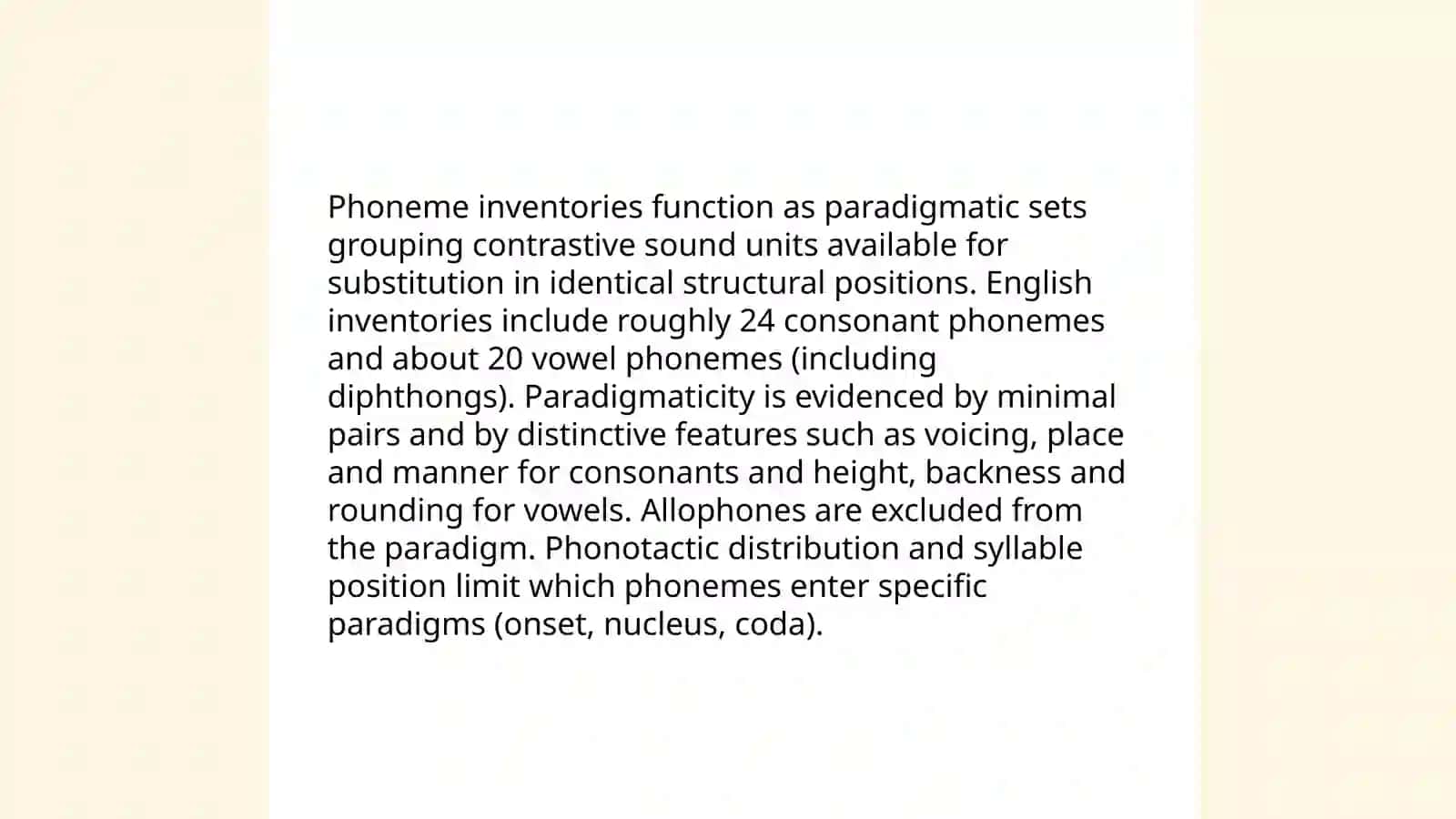 Paradigmatic and Syntagmatic Relations in English Phonology 4