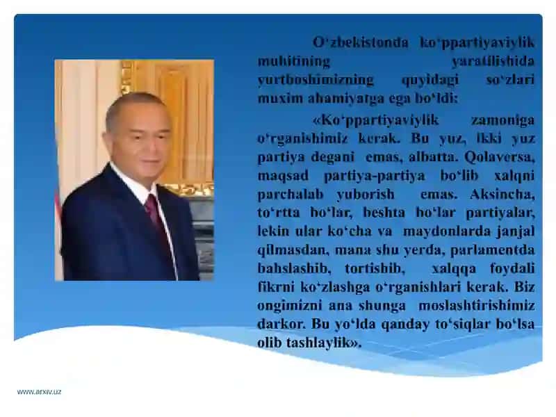 O`zbekistonda ijtimoiy xarakatlar va siyosiy partiyalar tarixi. 4