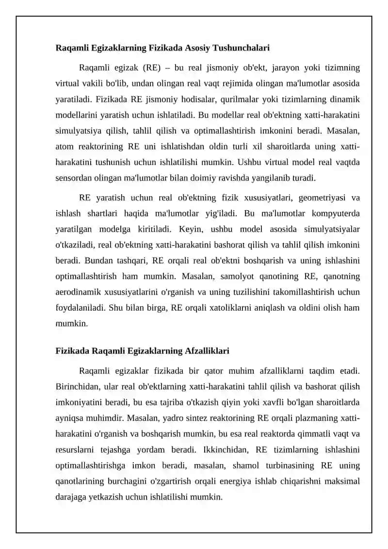 Fizikada raqamli egizak (Digital Twin) 4