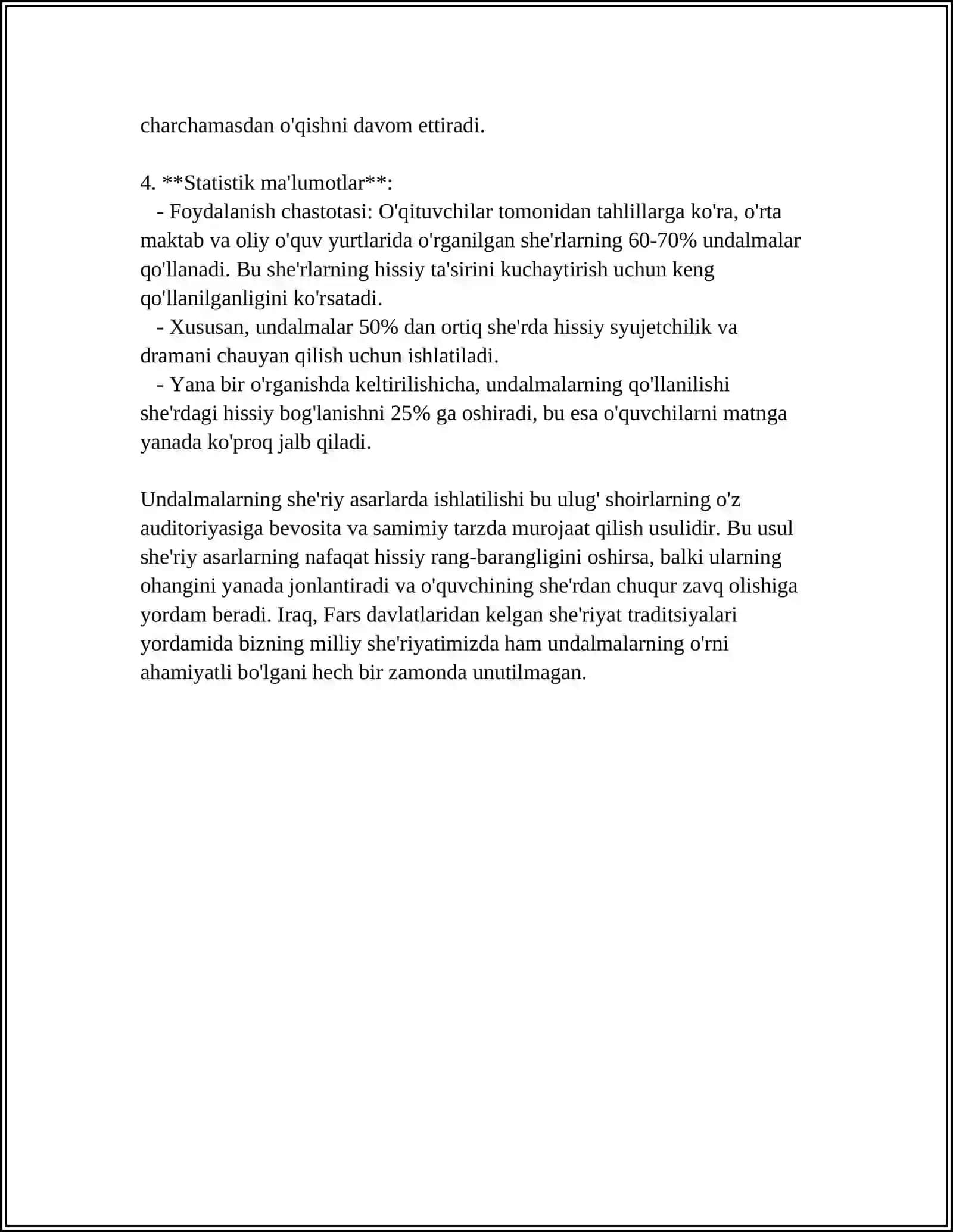 UNDALMALAR QOʻLLANILISHI 4