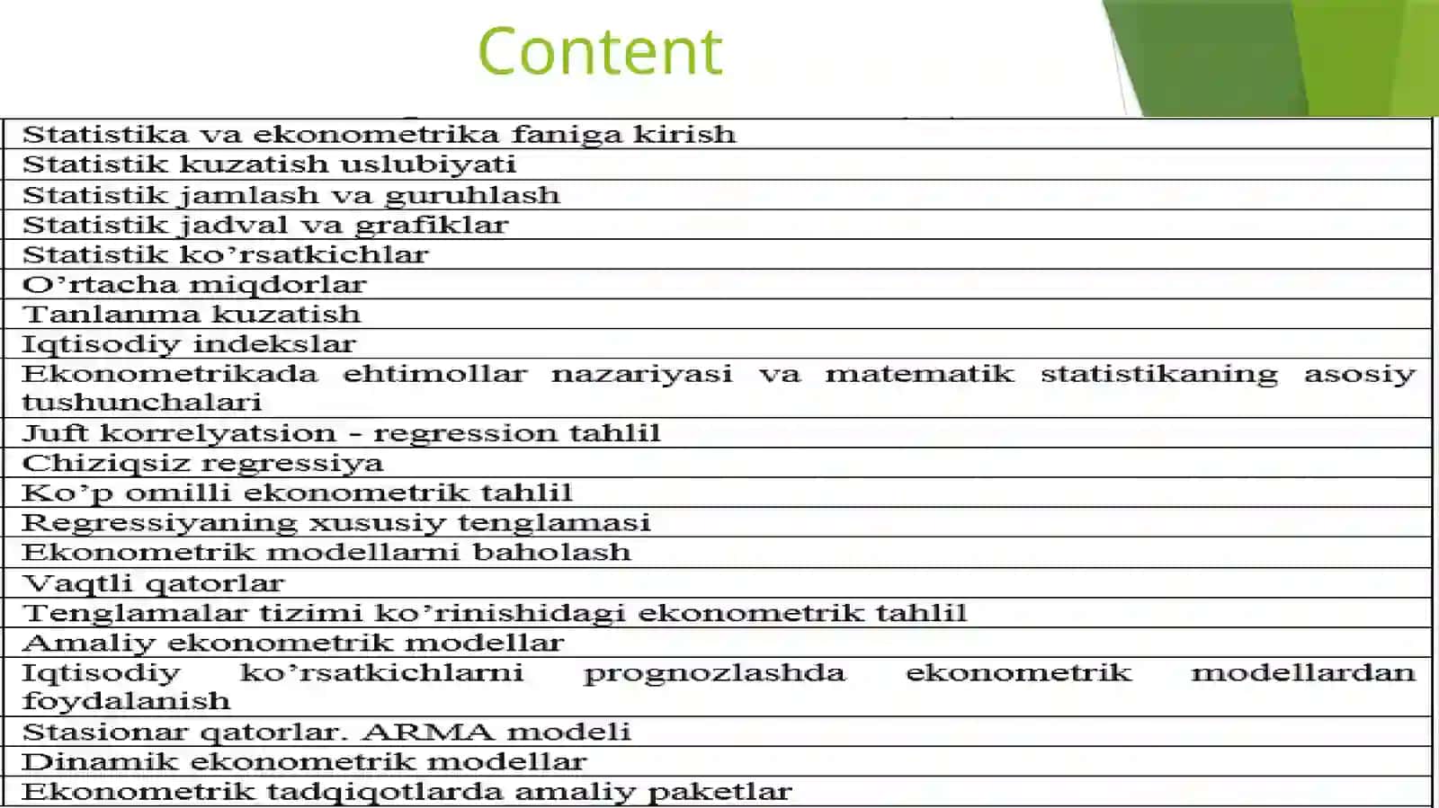 Statistika va ekonometrika asoslari 4
