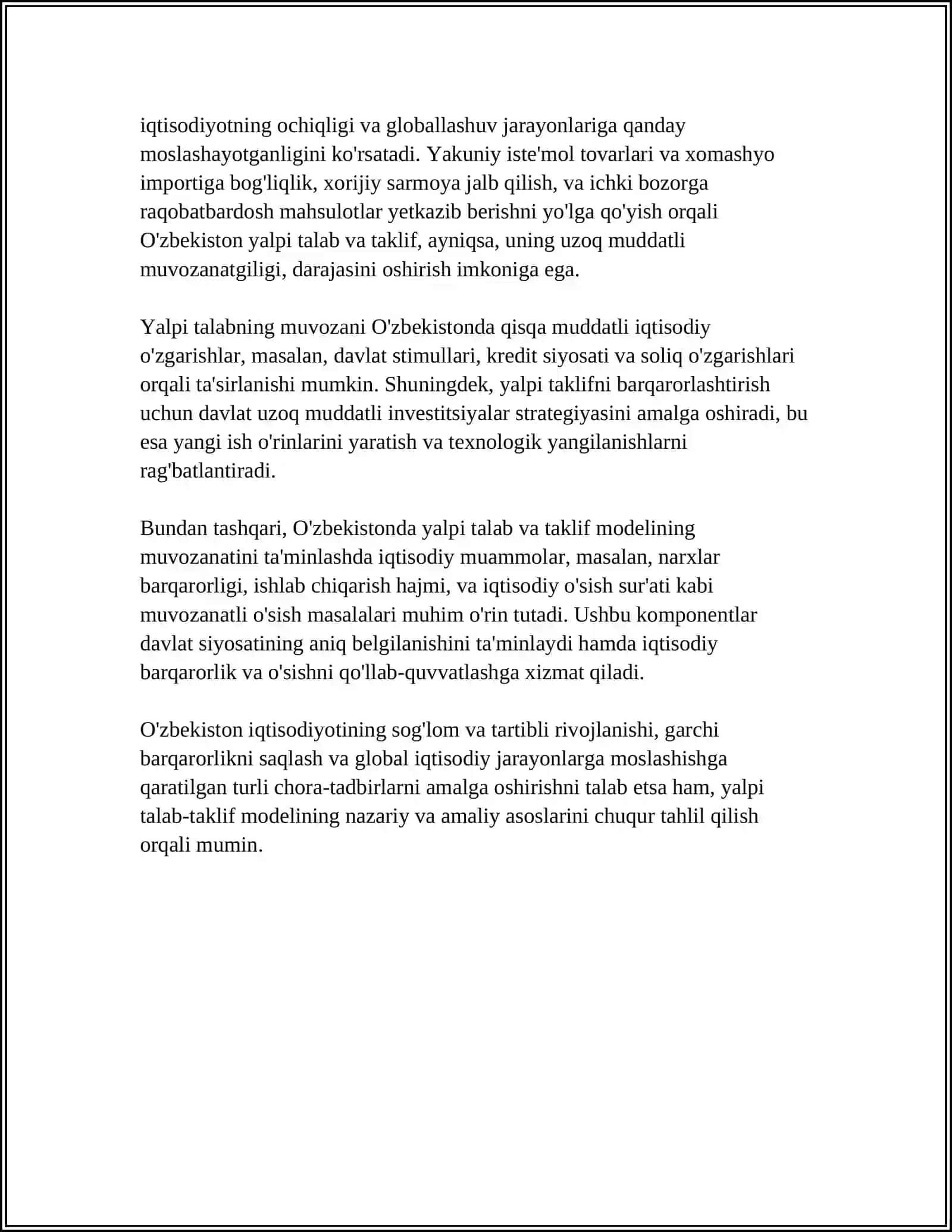 Yalpi talab-taklif modeli 4
