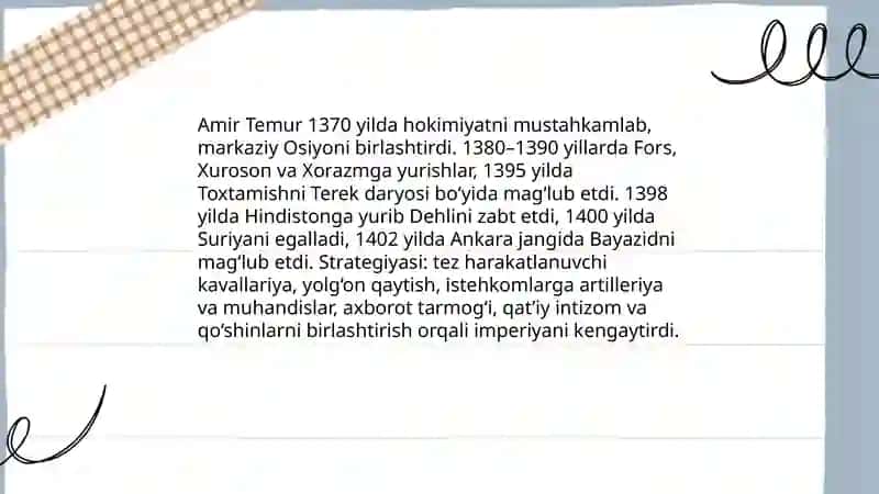 Amir Temur – Buyuk Davlat Arbobi 4
