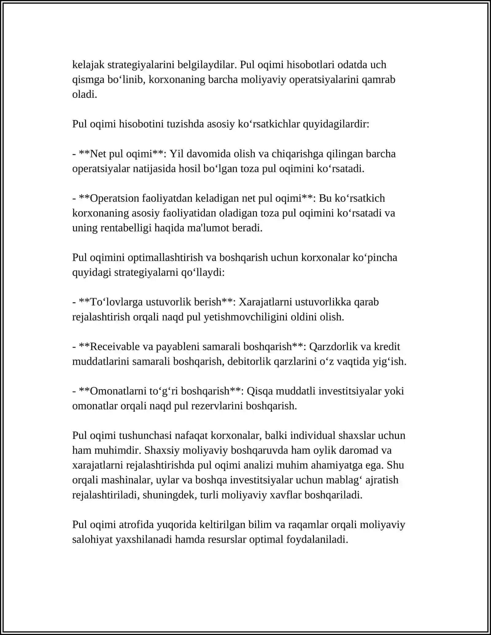 Pul oqimi tushunchasi 4