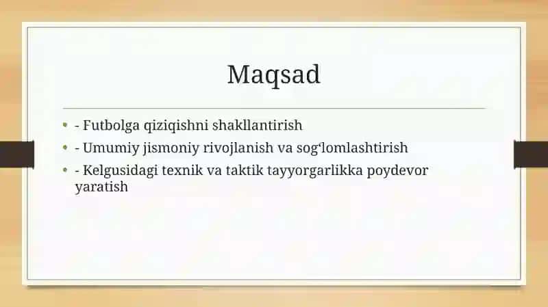 Futbolda boshlang'ich tayyorgarlik bosqichlari 4