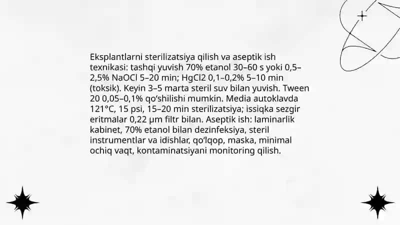 Oʻsimlik toʻqimalarini yetishtirish usullari 4