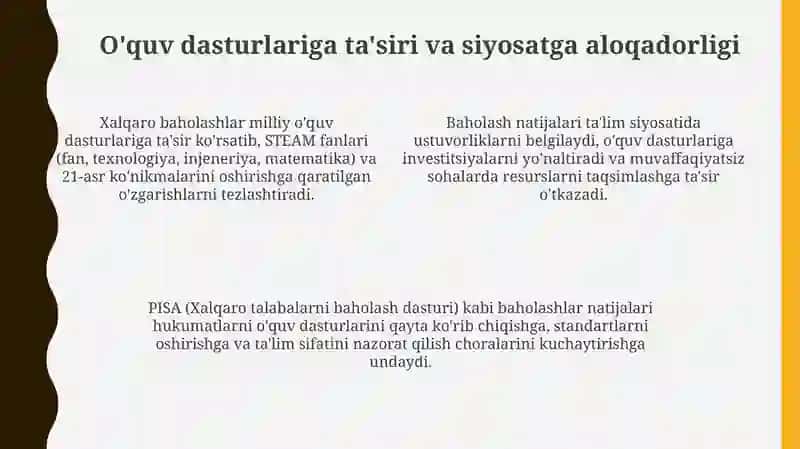 Xalqaro baholash dasturlarining ta'lim sifatiga va mazmuniga ta'siri 4