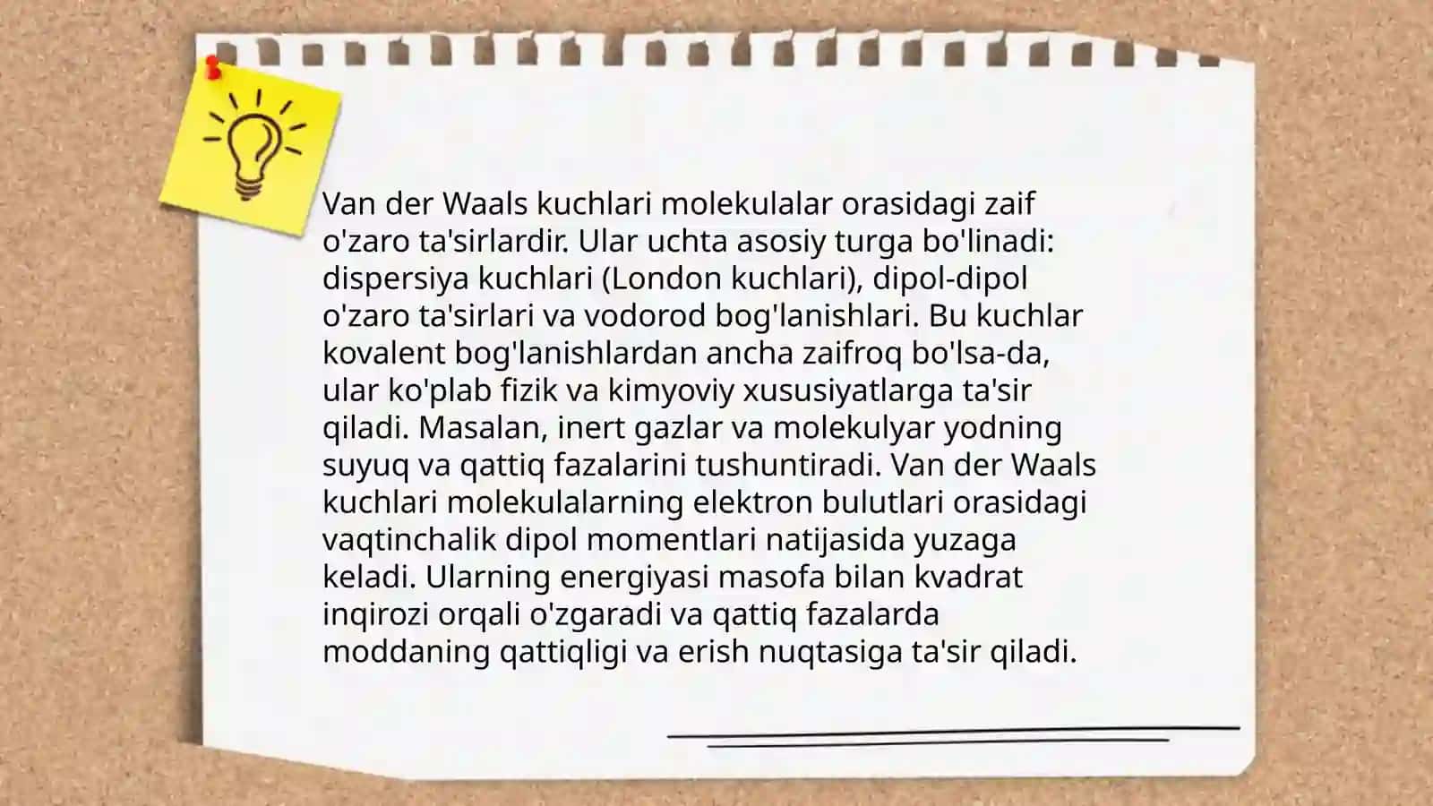 Molekulalararo ta'sir kuchlari. Moddaning turli agregat holatlari 4