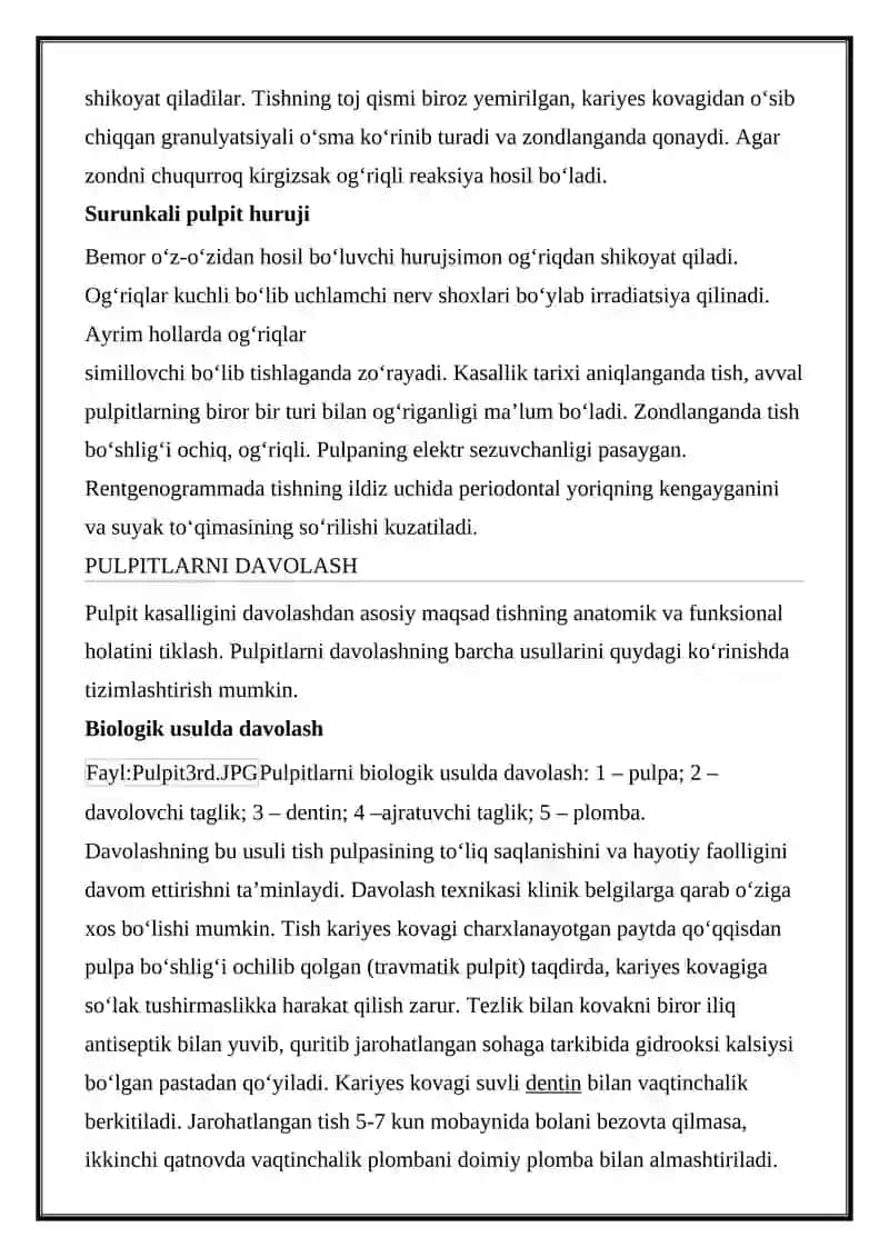 PULPITNING PATOLOGIK ANATOMIYASI 4