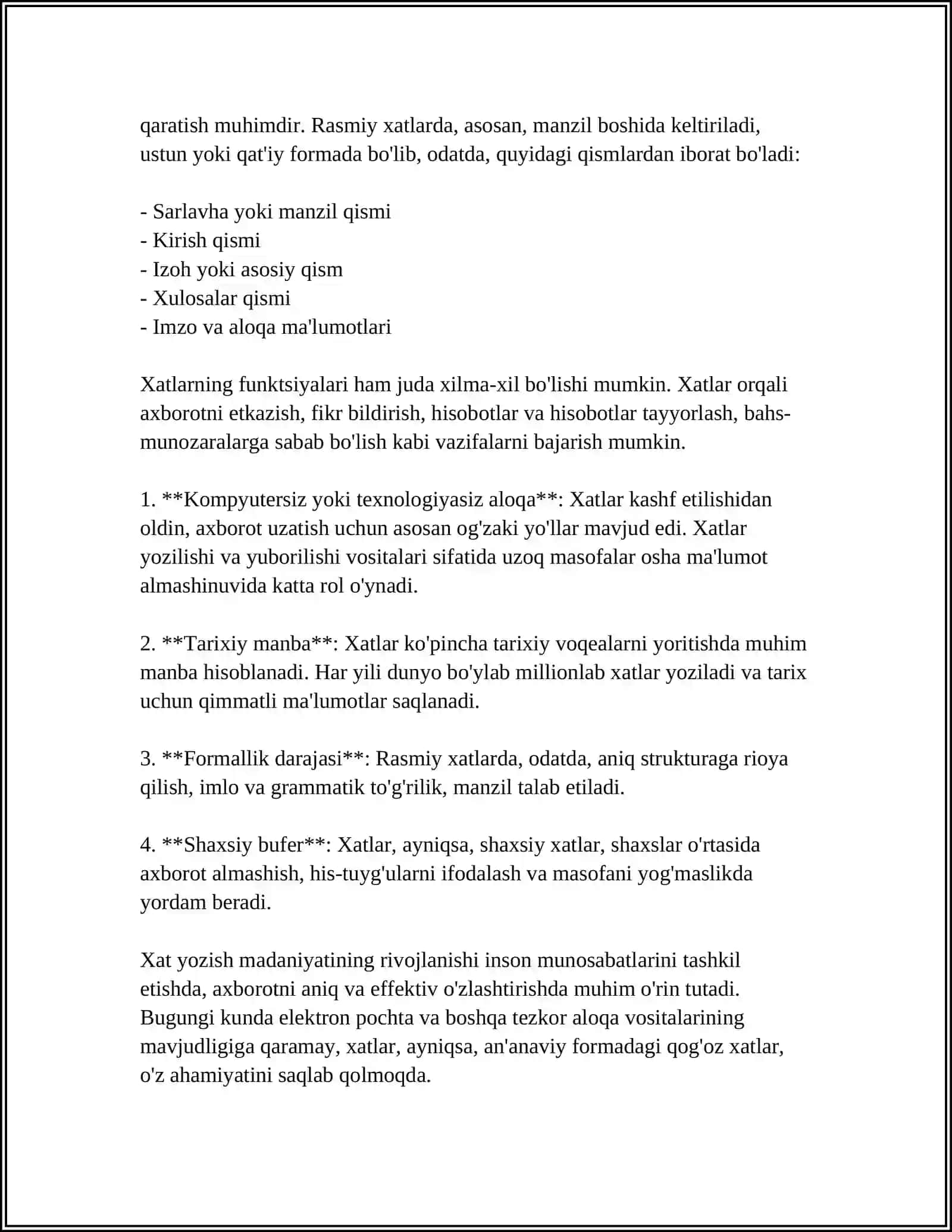 XAT VA ULARNING TURLARI 4