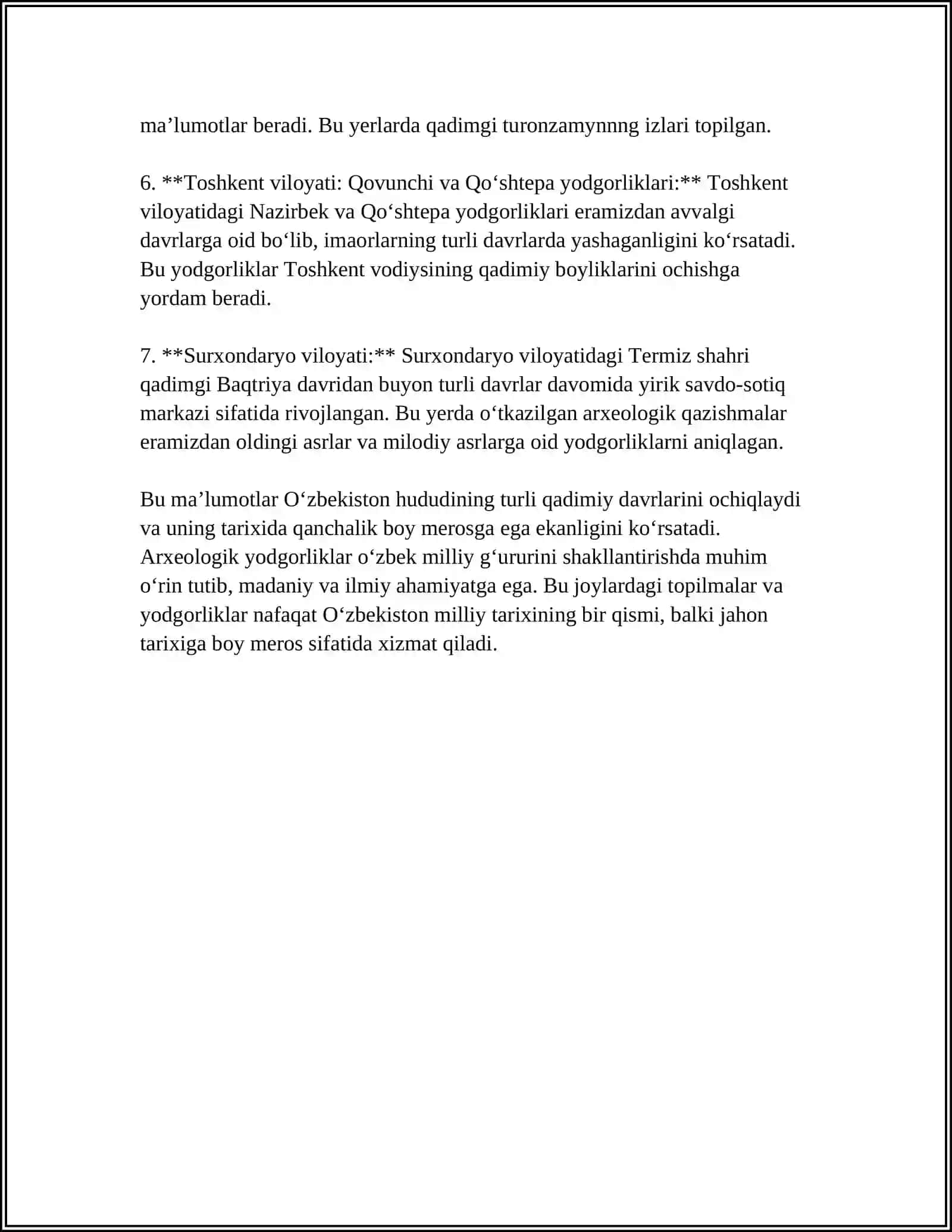 O'ZBEKISTON TARIXI HAQIDA REFERAT 4