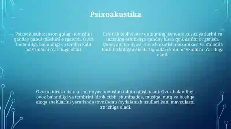 Eshitish Biyofizikasi Elementlari 4