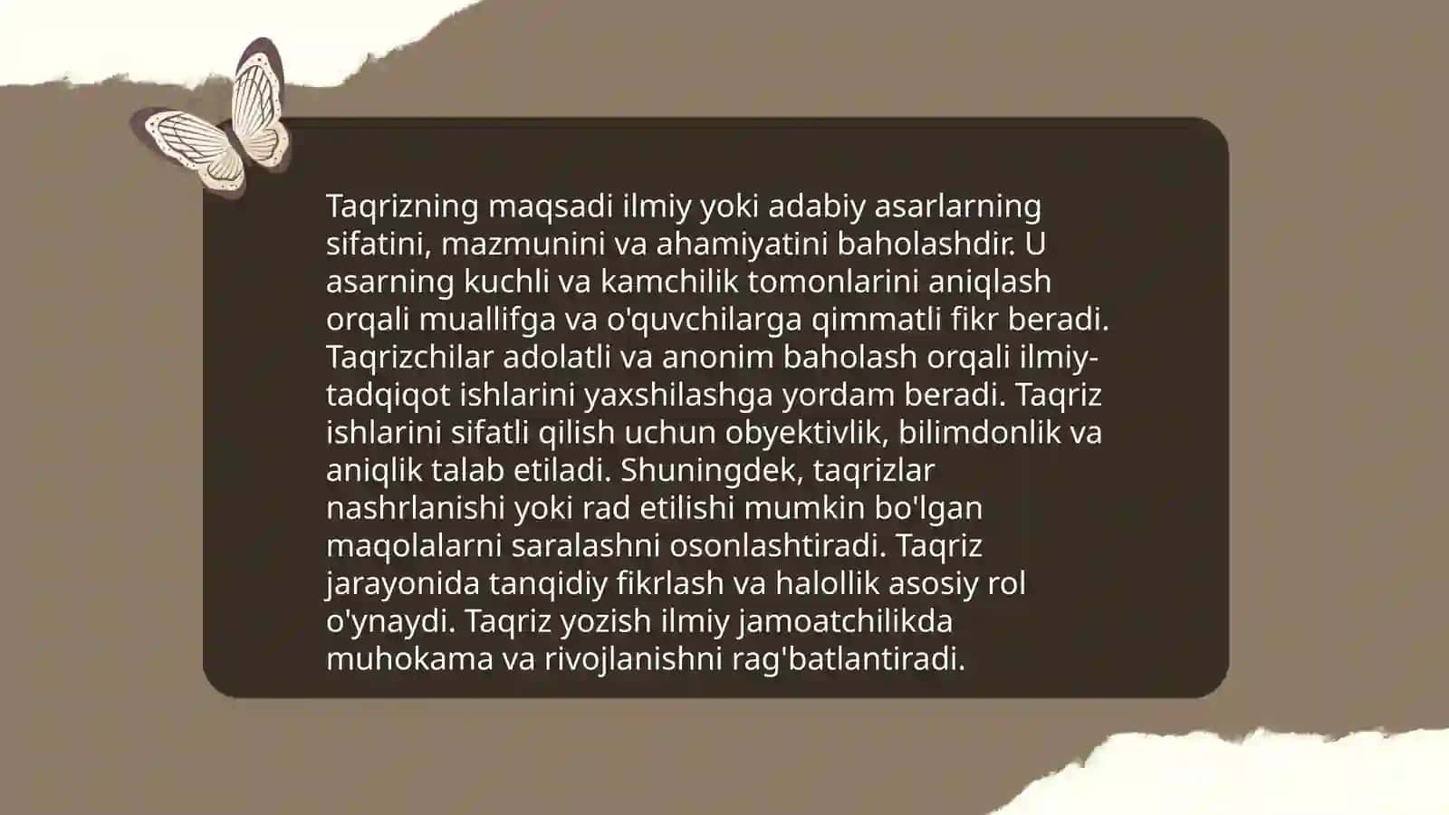 Taqrizning asosiy tushunchalari 4