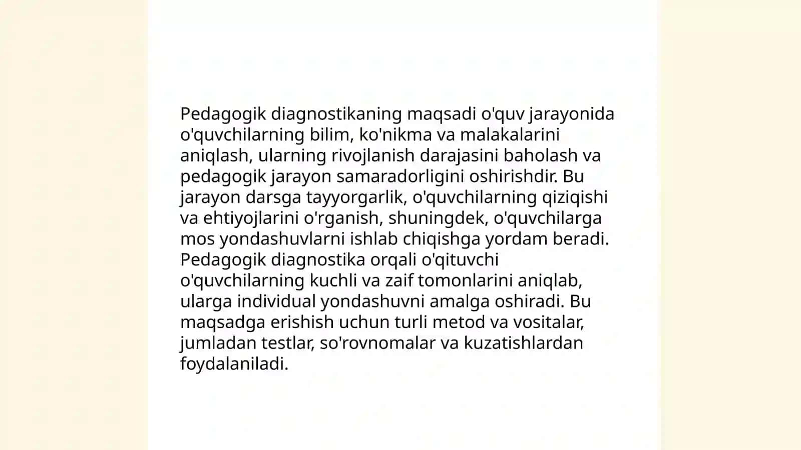 Pedagogik diagnostika 4