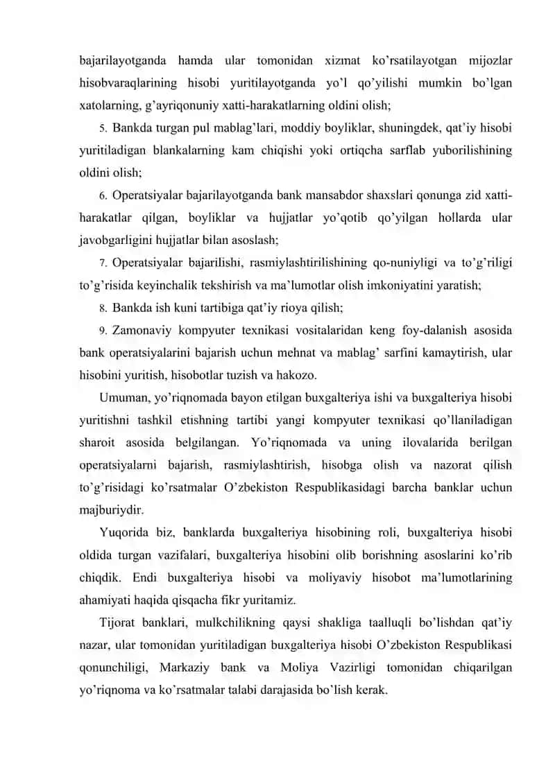 Banklarda buxgalteriya hisobini tashkil qilish asoslar 4