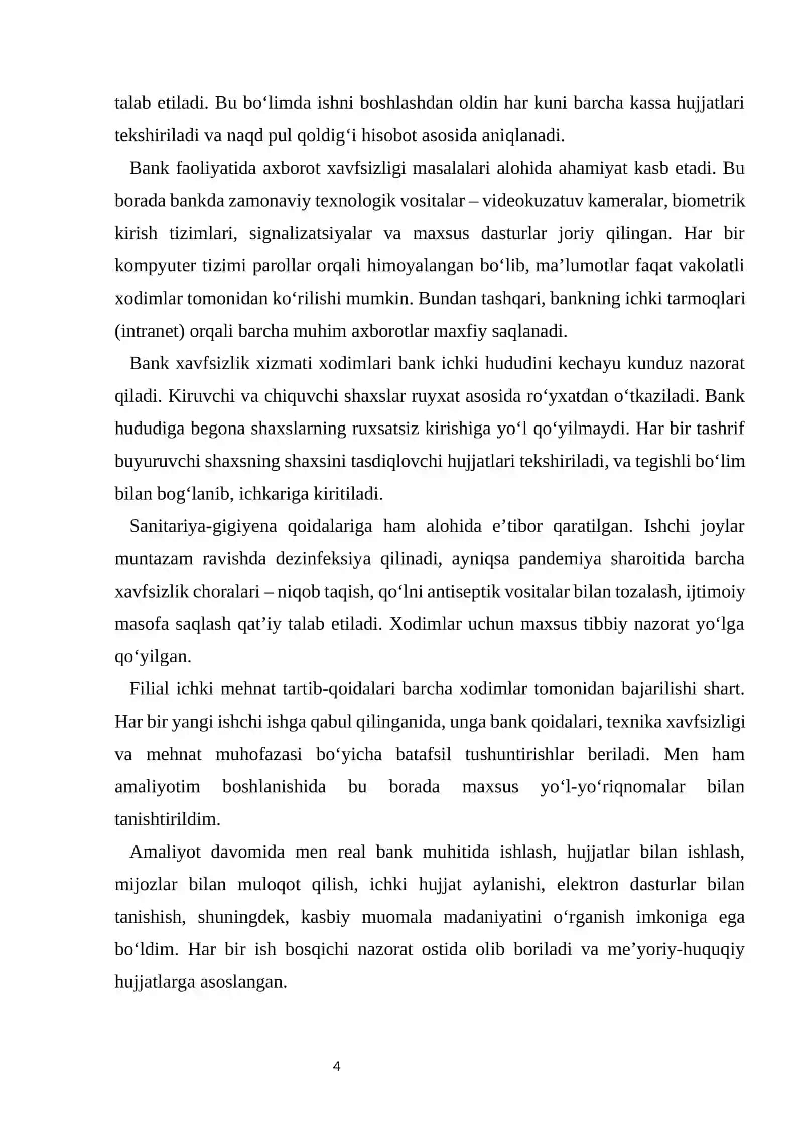 “O’zmillkiybank’’  amaliyot hisobot 4